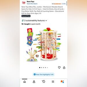 Nene Toys Ballfall Wooden Educational Board Game